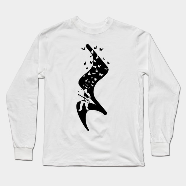 Bass Guitar-Quarter Rest Long Sleeve T-Shirt by barmalisiRTB